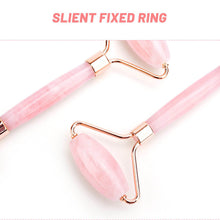 Load image into Gallery viewer, Deinlai Rose quartz roller slient fixed ring