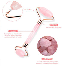 Load image into Gallery viewer, Deinlai rose quartz roller details
